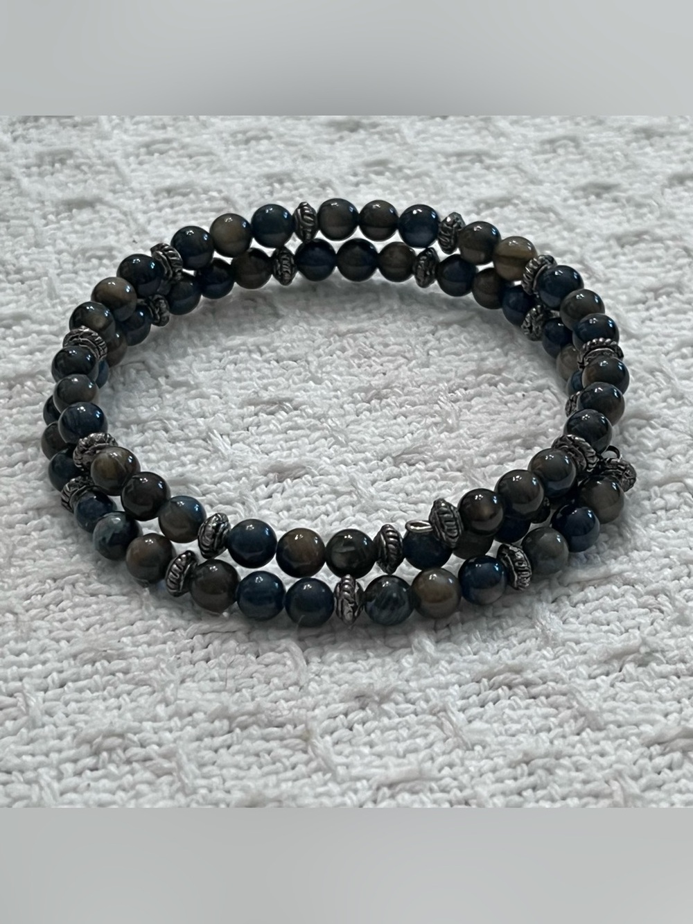 Handmade Green Tiger Eye Look Stone Wrap Bracelet Unisex
